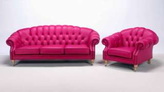 Şık Lüks Pembe Chesterfield Koltuk Takımı