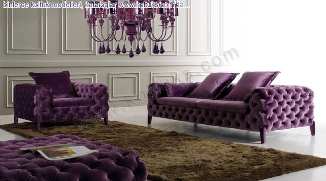 Mor Renk Salon Takımı
