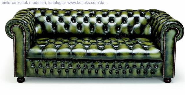 Yeşil Renk Chesterfield Koltuk