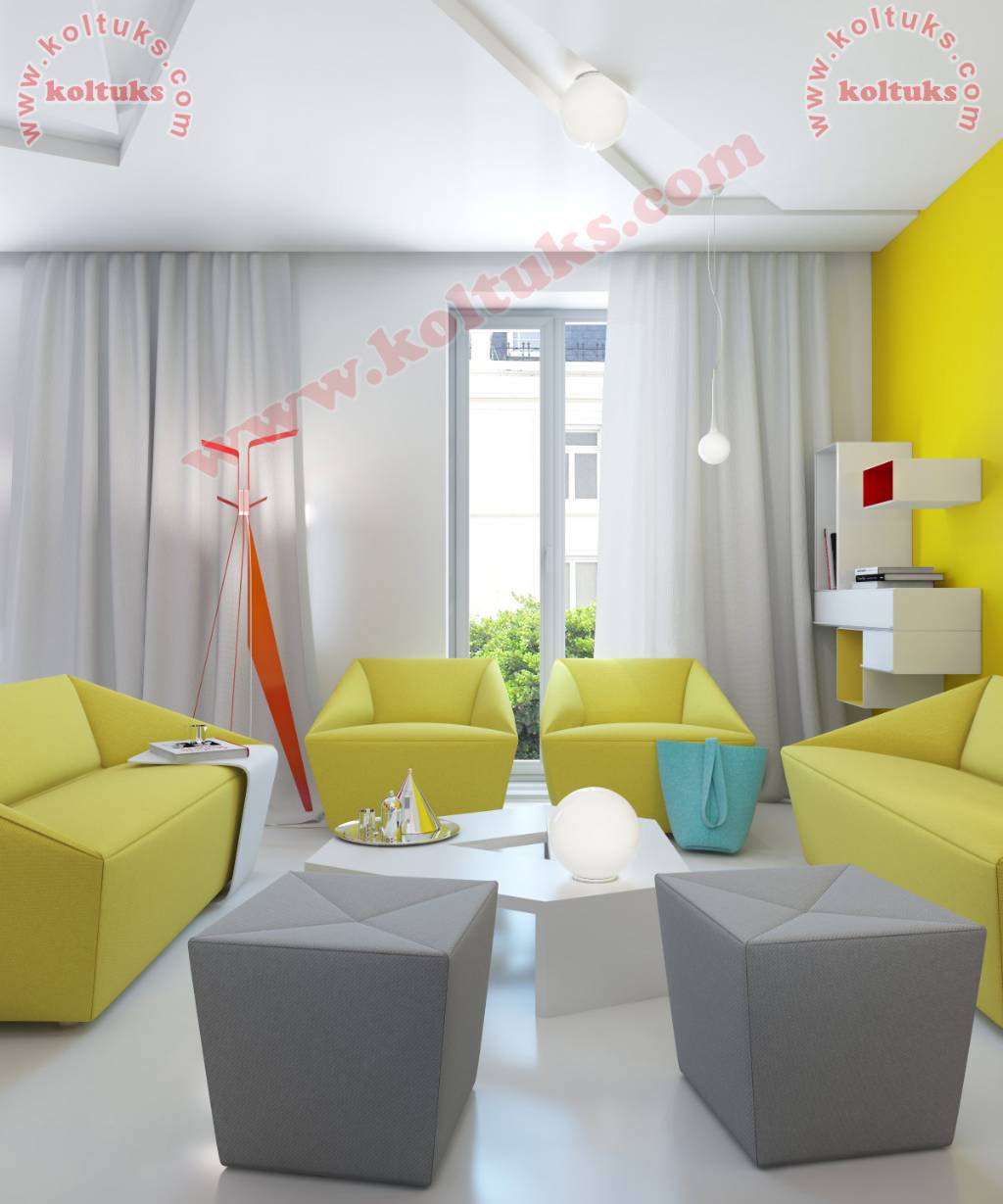 Sarı Renk Modern Oturma Grubu