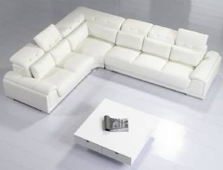 Beyaz modern L köşe koltuk takımı