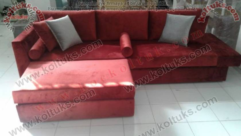 KIRMIZI KADİFE KUMAŞ MODERN KOLTUK