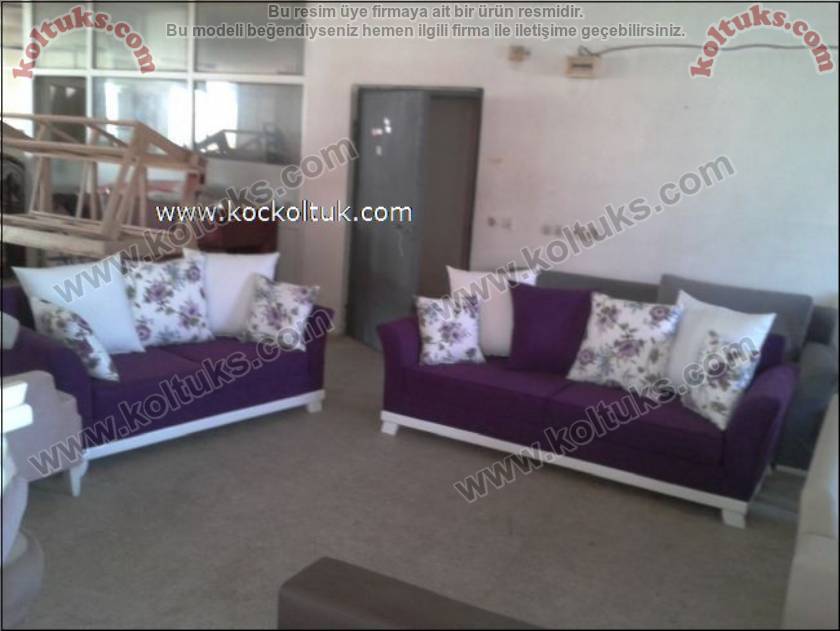 MOR ÇİÇEKLİ MODERN KOLTUK TAKIMI