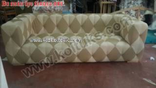 KARELİ İTALYAN ÜÇLÜ MODERN KOLTUK