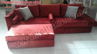 KIRMIZI KADİFE KUMAŞ MODERN KOLTUK
