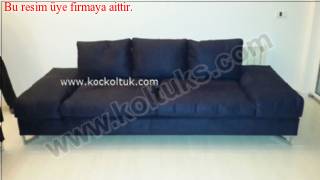 SİYAH SUET KUMAŞ KUŞTÜYÜ MODERN KOLTUK